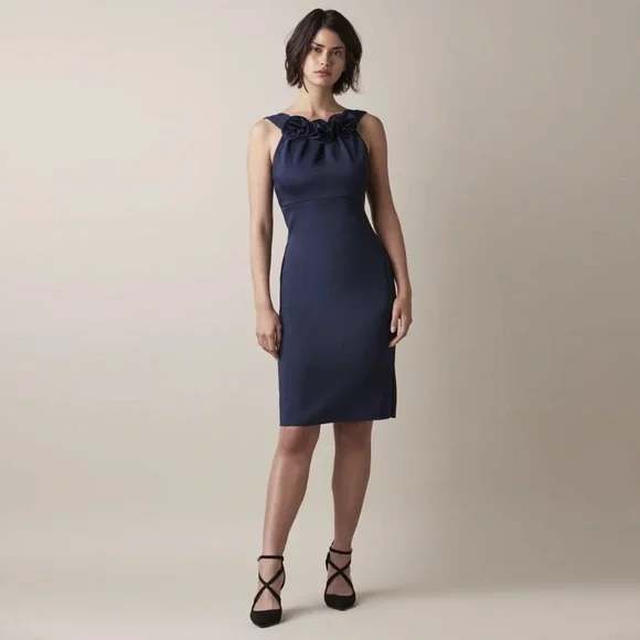 Women's JW Jason Wu Rosette Halter Dress, Size: XS, Blue